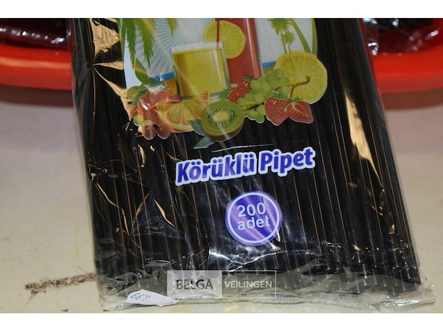 6x200st plastieken rietjes - afbeelding 2 van  2