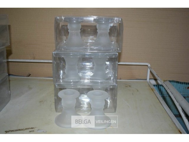 6x2st glazen kandelaars - afbeelding 1 van  2