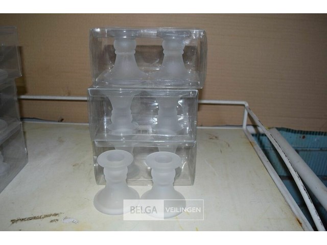 6x2st glazen kandelaars - afbeelding 1 van  2