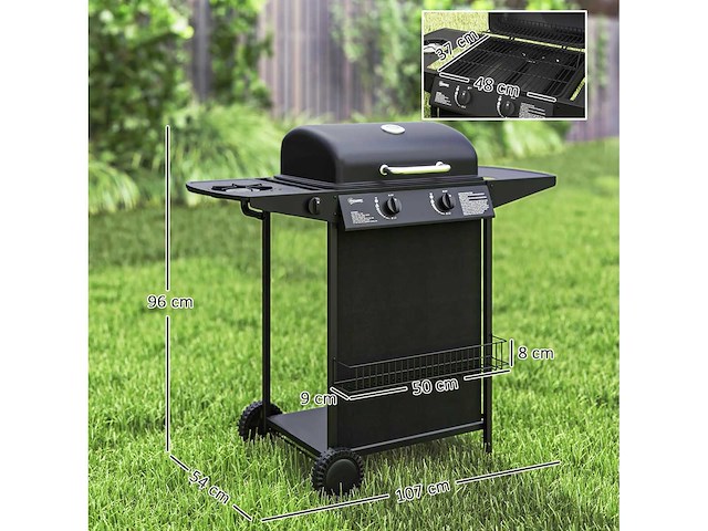 7 kw gasbarbecue op trolley, met 3 branders - afbeelding 3 van  5