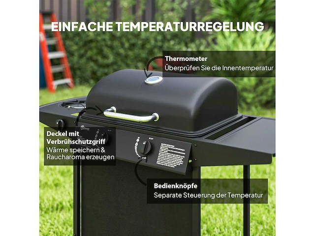 7 kw gasbarbecue op trolley, met 3 branders - afbeelding 5 van  5