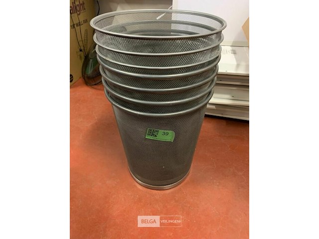 7 metalen vuilbakken voor papier - afbeelding 1 van  1