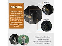 7-pitter gasgrill met thermometer, draagbare barbecue, zwart - afbeelding 5 van  8