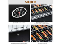 7-pitter gasgrill met thermometer, draagbare barbecue, zwart - afbeelding 7 van  8