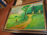7 schilderijen in kader; 5 vintage wandversieringen op hout - afbeelding 2 van  16