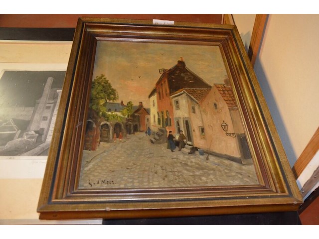 7 schilderijen in kader; 5 vintage wandversieringen op hout - afbeelding 10 van  16