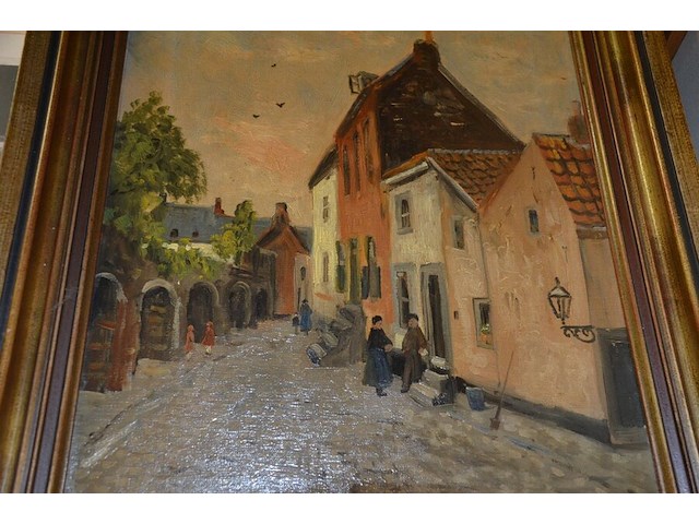 7 schilderijen in kader; 5 vintage wandversieringen op hout - afbeelding 11 van  16