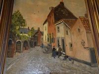 7 schilderijen in kader; 5 vintage wandversieringen op hout - afbeelding 11 van  16