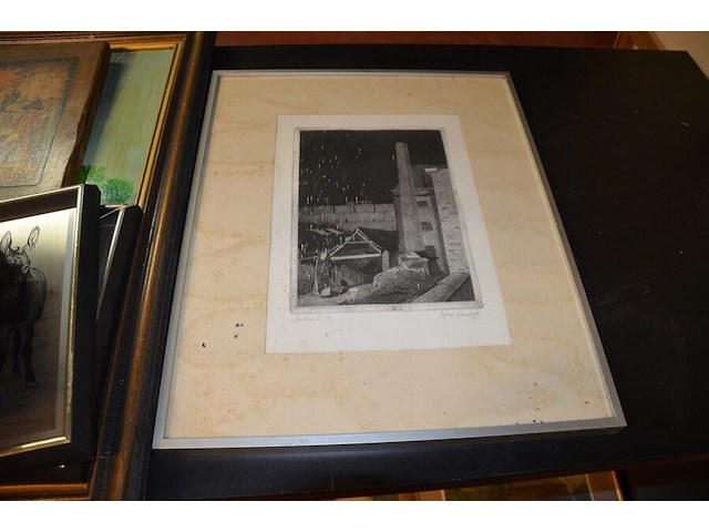 7 schilderijen in kader; 5 vintage wandversieringen op hout - afbeelding 13 van  16