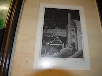 7 schilderijen in kader; 5 vintage wandversieringen op hout - afbeelding 14 van  16