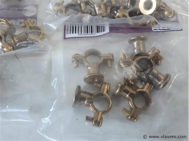 7 x beugel messing 5 stuks voor buis 12mm - afbeelding 2 van  2