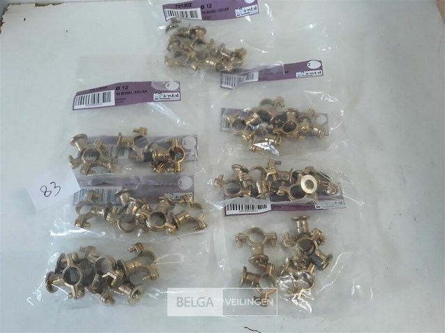 7 x beugel messing 5 stuks voor buis 12mm - afbeelding 2 van  3