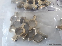 7 x beugel messing 5 stuks voor buis 15mm - afbeelding 2 van  2