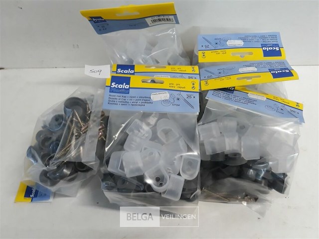 7 x golfplaat schroef + rozet + steunbeugel 25 stuks - afbeelding 2 van  3