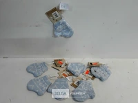 7 x hangdeco handschoen blauw 9 cm