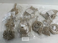 7 x hangdeco muziekinstrument goud glitter 3 assorti - afbeelding 3 van  3