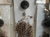 7 x hangdeco trosje kralen bruin 20 cm - afbeelding 3 van  3