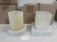 7 x kaarshouder voet uit gips + beschermglas - afbeelding 3 van  3
