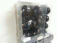 7 x kerstballen pvc 6 stuks zwart - afbeelding 3 van  3