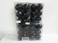 7 x kerstballen pvc 6 stuks zwart