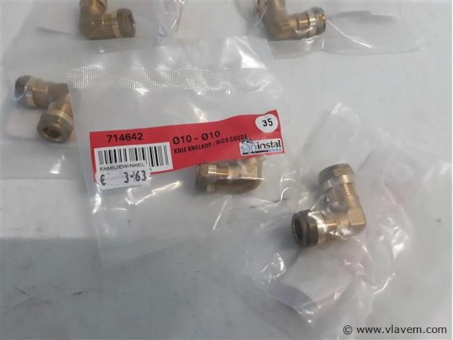 7 x knelkoppeling bocht koper 2 x 10 mm - afbeelding 2 van  2
