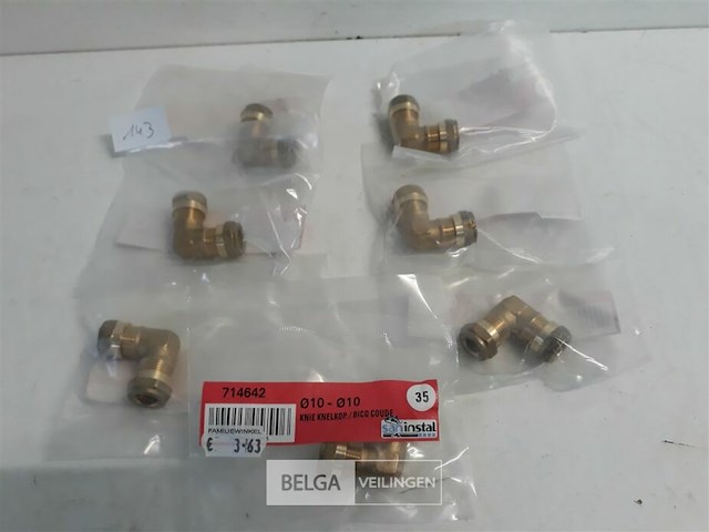 7 x knelkoppeling bocht koper 2 x 10 mm - afbeelding 1 van  3