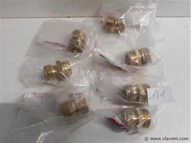 7 x knelkoppeling recht koper 15 mm ¾ m - afbeelding 1 van  2