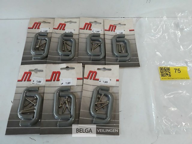 7 x meubelgreep pvc grijs 64 mm 2 stuks - afbeelding 2 van  3