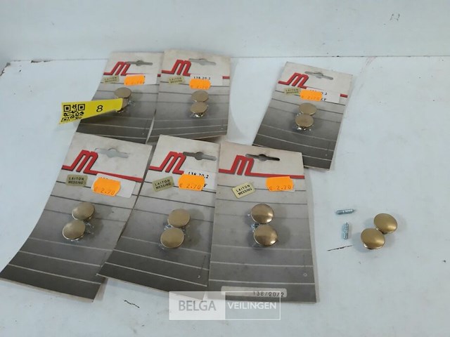 7 x meubeltop messing 20 mm 2 stuks - afbeelding 2 van  3