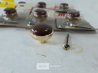 7 x meubeltop messing/hout 35 mm - afbeelding 3 van  3