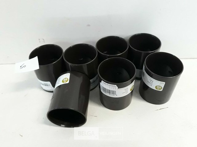 7 x mof 50 mm bruin pvc regenafvoer - afbeelding 1 van  3