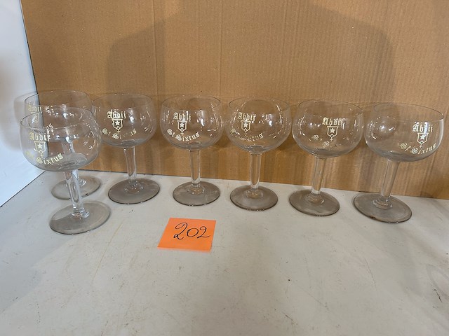 7 x oud bierglas st. sixtus abdij westvleteren - afbeelding 1 van  2