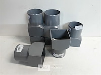7 x overgang rond-vierkant 80mm grijs pvc - afbeelding 2 van  3