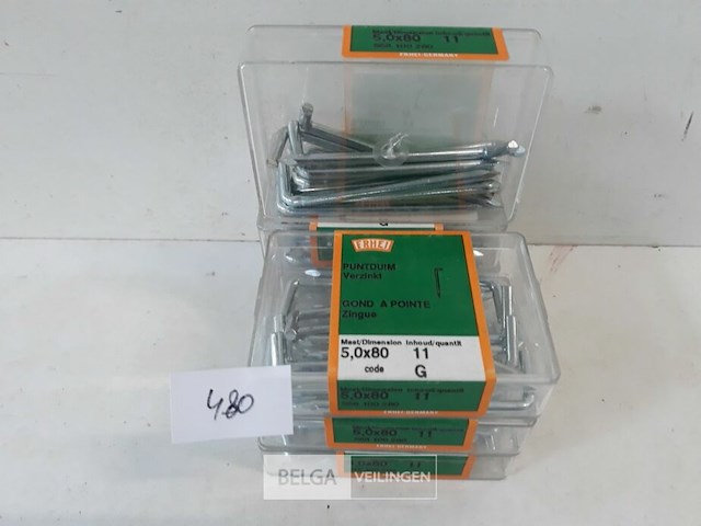 7 x puntduim verzinkt 5x80 mm 11 stuks - afbeelding 1 van  3