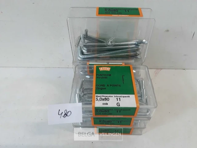 7 x puntduim verzinkt 5x80 mm 11 stuks - afbeelding 2 van  3