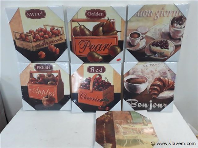 7 x schilderij canvas 7 assorti - afbeelding 1 van  2