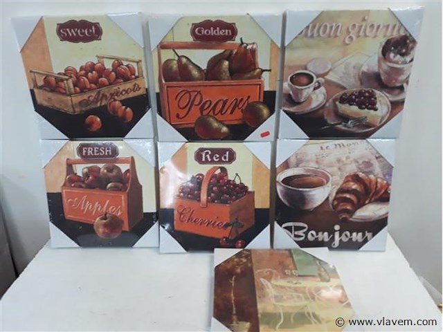7 x schilderij canvas 7 assorti - afbeelding 1 van  2