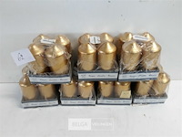 7 x stompkaarsen 4 stuks goud 8 cm - afbeelding 1 van  3