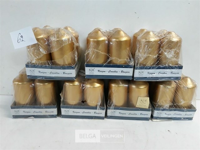 7 x stompkaarsen 4 stuks goud 8 cm - afbeelding 3 van  3