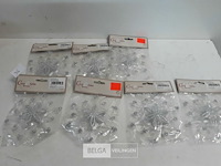 7 x transparante sneeuwvlok met zilver glitter - afbeelding 2 van  3