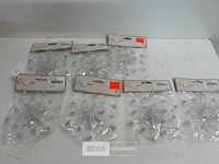 7 x transparante sneeuwvlok met zilver glitter - afbeelding 2 van  3