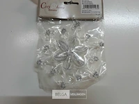 7 x transparante sneeuwvlok met zilver glitter - afbeelding 3 van  3