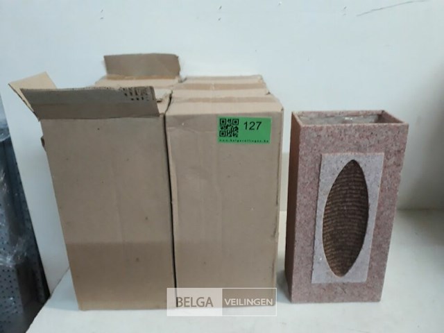 7 x vaas polyester roodbruin 14x9x13 cm - afbeelding 2 van  3