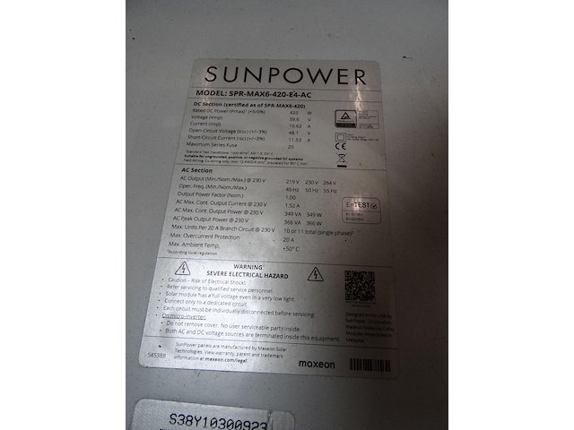 7 x zonnepaneel sunpower max 6 420 ac (2.940 wp) - afbeelding 4 van  4
