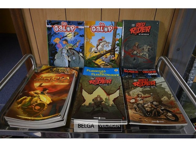 ±70 div stripverhalen; in galop, red rider, ravine, plankgas en plastronneke, suske en wiske, j.rom - afbeelding 1 van  7