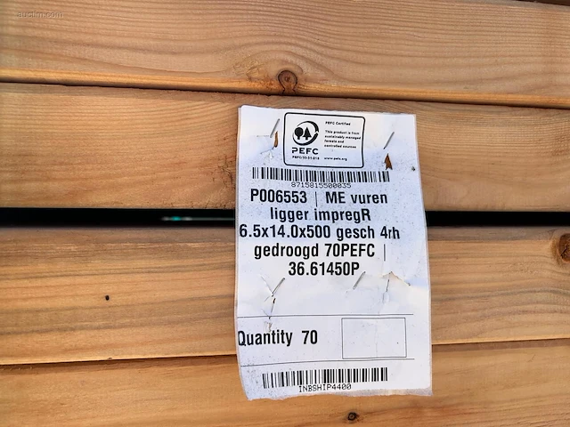 (70x) red class wood vuren ligger 5000x140x65mm - afbeelding 6 van  7