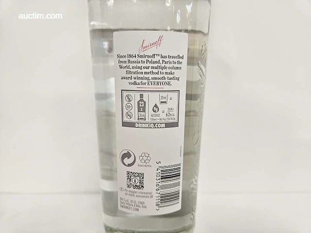 (750x) fles(sen) smirnoff wodka - afbeelding 3 van  4