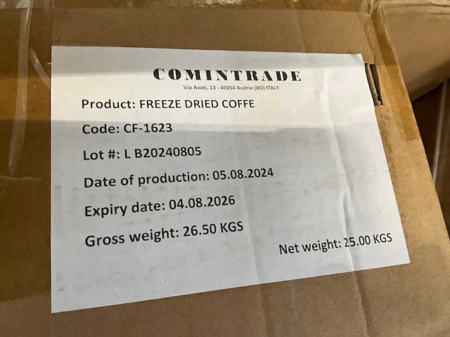 75kg comintrade freeze-dried coffee - afbeelding 2 van  3