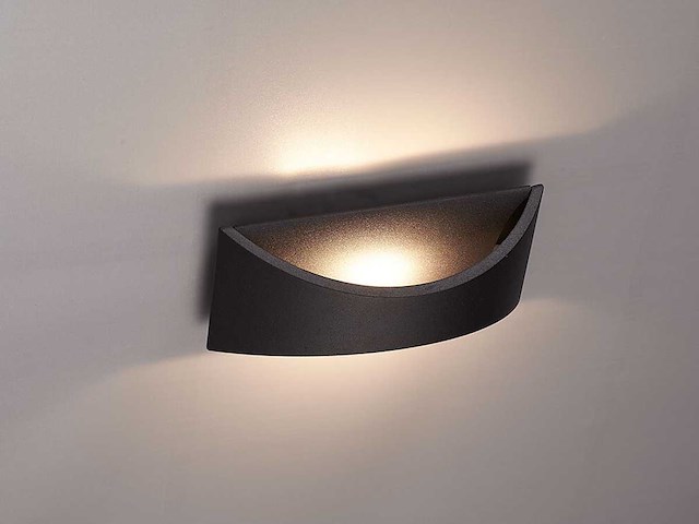 7.5w led wandlamp design zand zwart warm wit(2x) - afbeelding 2 van  9