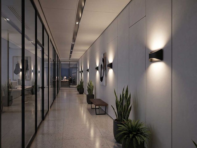 7.5w led wandlamp design zand zwart warm wit(8x) - afbeelding 1 van  9